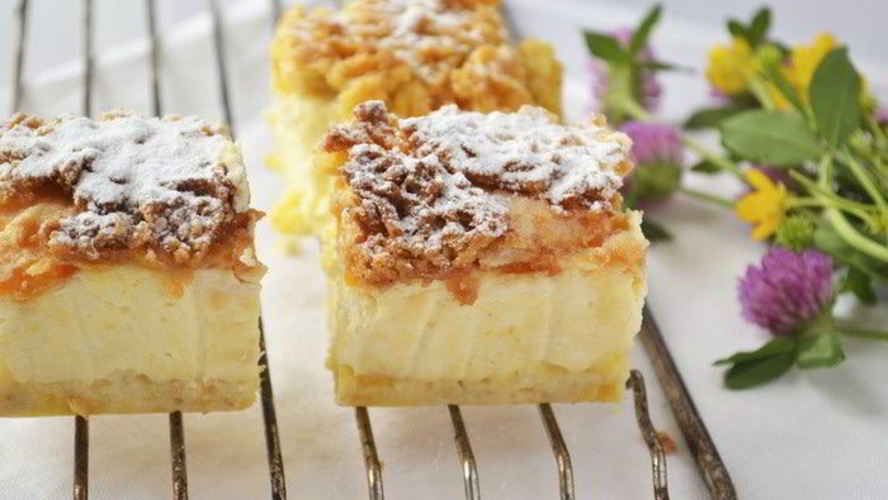 Рецепт сырника с персиками