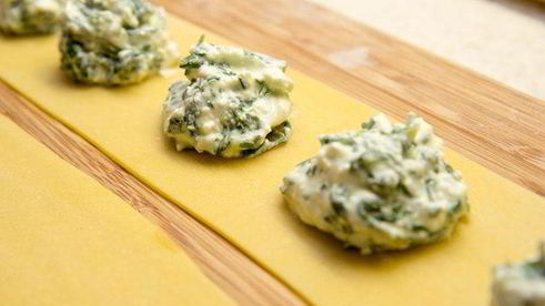 равиоли с рикоттой и шпинатом