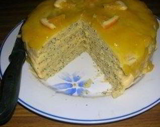 Маковый торт с апельсиновой глазурью