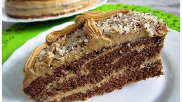 Рецепт Шоколадного бисквитного торта с кремом из сгущенного молока