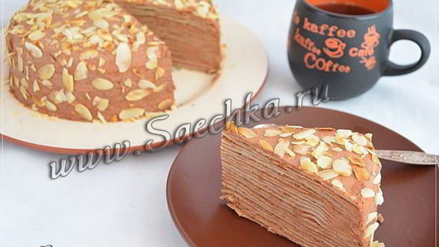 Рецепт шоколадного блинного торта