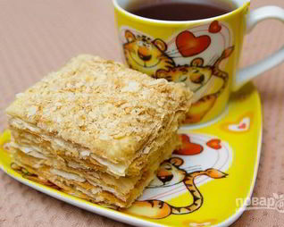 Торт с готовыми коржами Наполеон