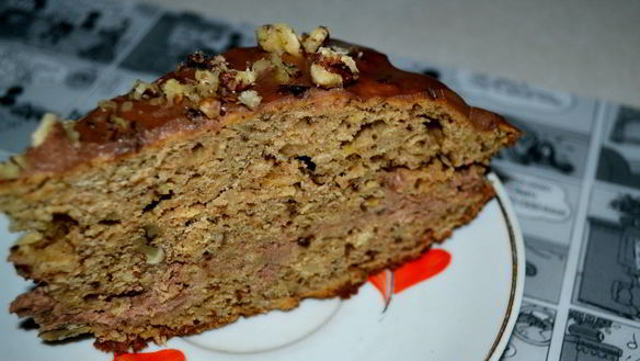 Рецепт Яблочно-орехового торт с шоколадно-сметанным кремом