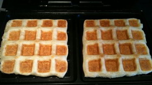 слоеные вафли с карамельными яблоками