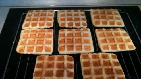 слоеные вафли с карамельными яблоками