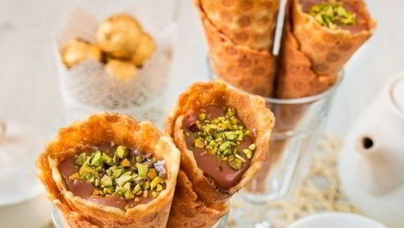 Рецепт Вафельных трубочек с кремом