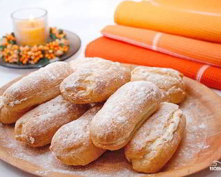 Эклеры со сливочным кремом