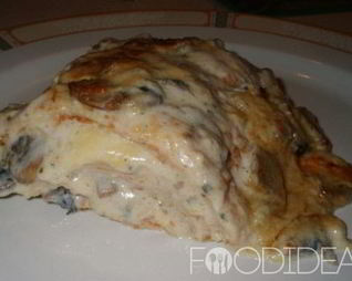 Блинная запеканка с грибами