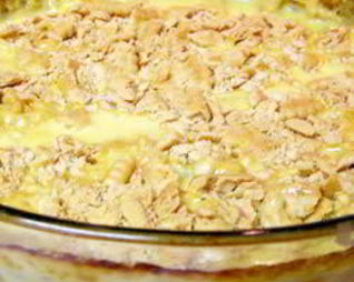 Капустная запеканка с плавленым сыром