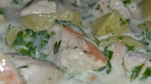 картофельная запеканка из куриных грудок