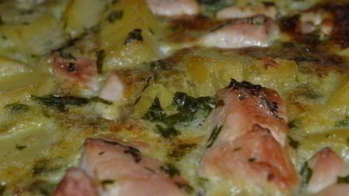 картофельная запеканка из куриных грудок