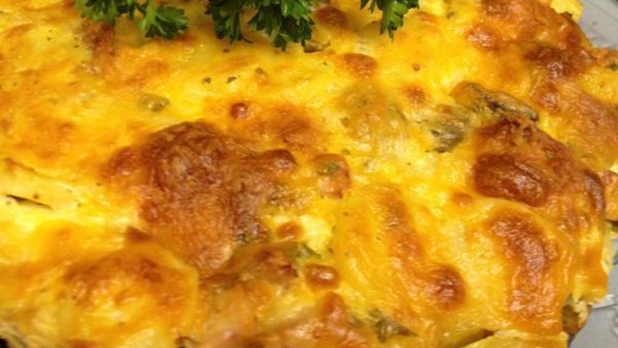 Рецепт картофельной запеканки с беконом и грибами