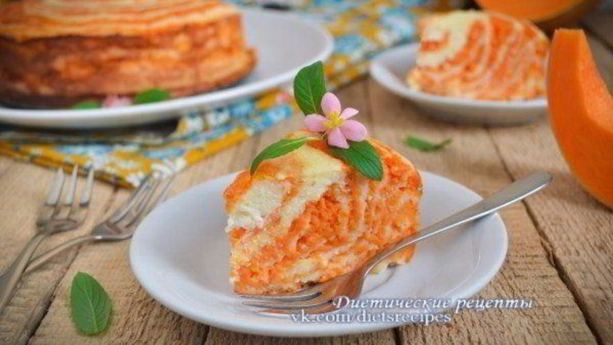 Рецепт мраморной запеканки с тыквой и творогом