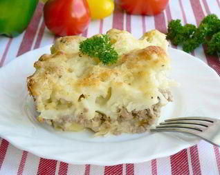 Мясная запеканка с цветной капустой