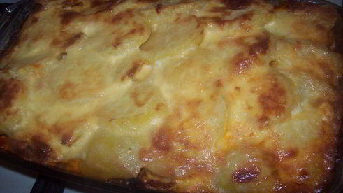 немецкая овощная запеканка с сардельками