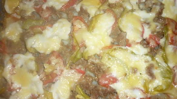 Рецепт Овощной слоеной запеканки с мясом и сыром