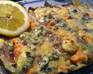 Полосатая рыбная запеканка