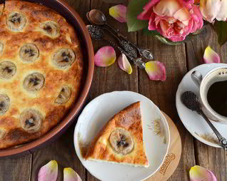 Творожная запеканка с бананами