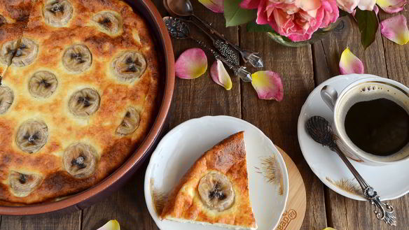 Рецепт Творожной запеканки с бананами