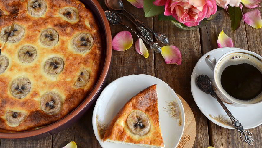 Рецепт творожной запеканки с бананами