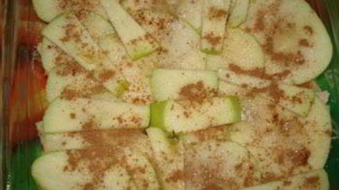 яблочная запеканка из черствого хлеба