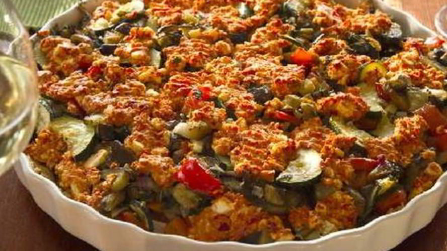 Рецепт запеканки из болгарского перца и баклажанов