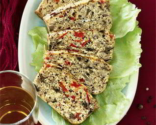 Запеканка из киноа с грибами и перцем