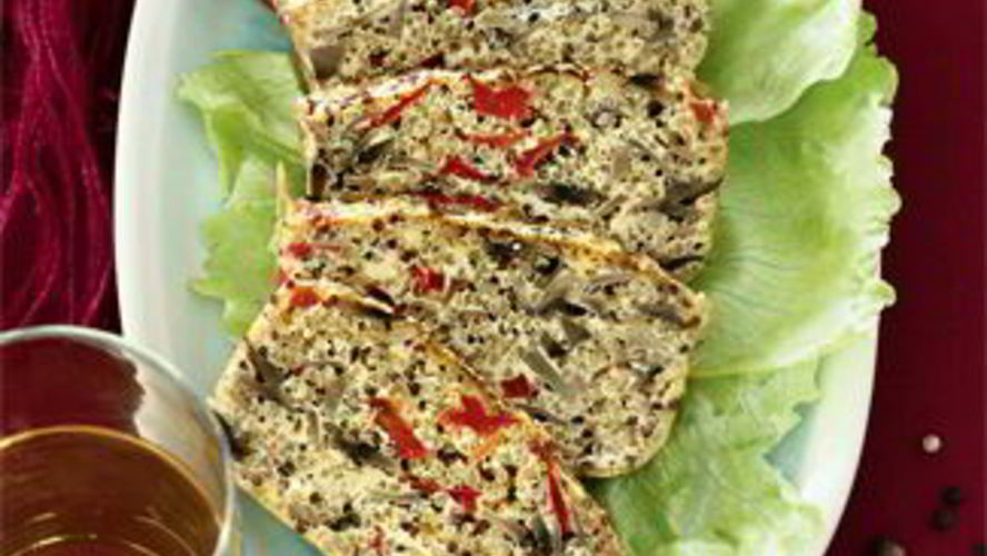 Рецепт запеканки из киноа с грибами и перцем