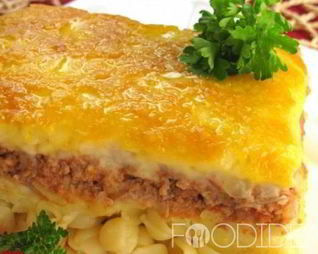 Запеканка из макарон с фаршем