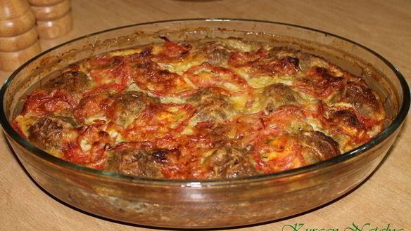 Рецепт Запеканки из мясных шариков с капустой