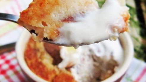 запеканка из рикотты с овсяными хлопьями и грушей