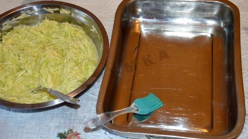 запеканка из тертых кабачков с мясным фаршем в духовке