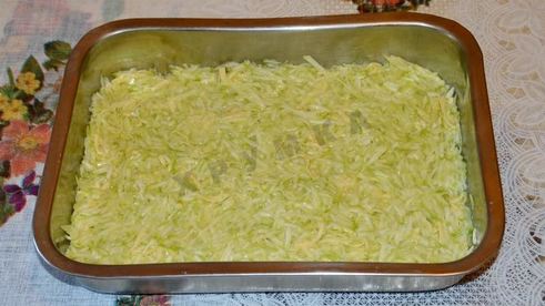 запеканка из тертых кабачков с мясным фаршем в духовке