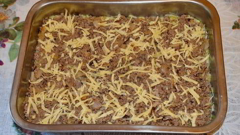 запеканка из тертых кабачков с мясным фаршем в духовке