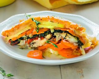 Запеканка из трески с овощами