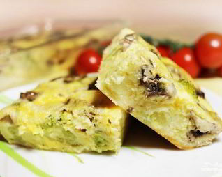 Запеканка с грибами и брокколи