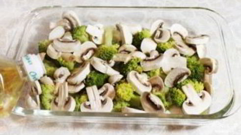 запеканка с грибами и брокколи