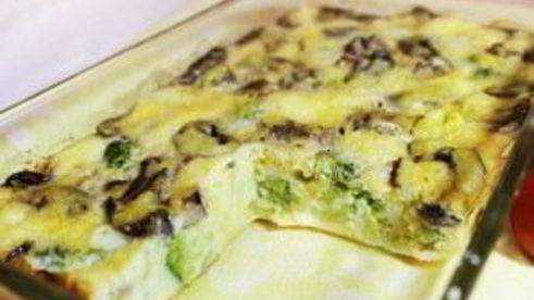 запеканка с грибами и брокколи