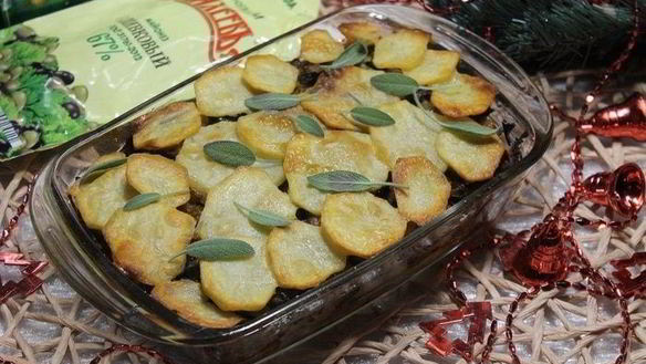 Рецепт Запеканки с картофелем, курицей и грибами