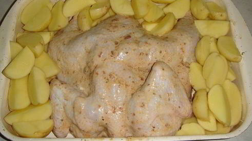 курица в аджике с овощами