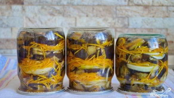 Рецепт Баклажанов с морковкой на зиму