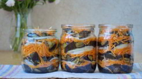 баклажаны с морковкой на зиму