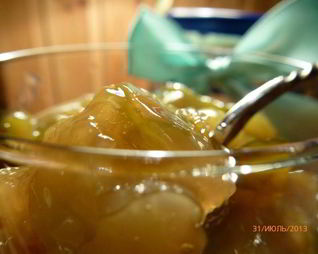 Джем из кабачков с изюмом, лимоном и имбирем