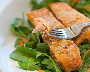 Лосось с апельсиновым джемом