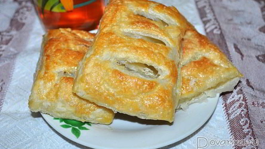 Рецепт полосок с джемом из слоеного теста