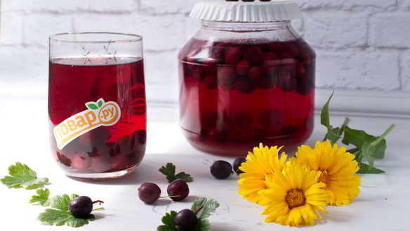 Рецепт Компота из красного крыжовника