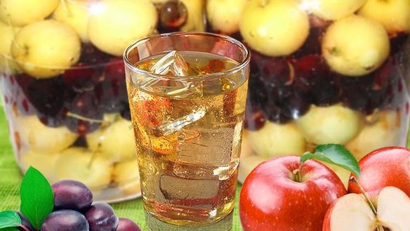 Рецепт Компота из яблок и слив