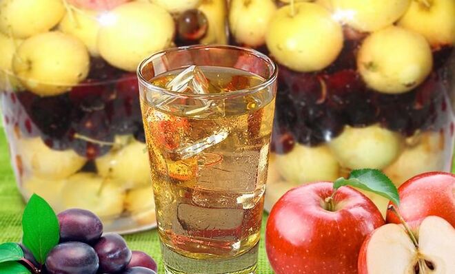 Компот из яблок и слив