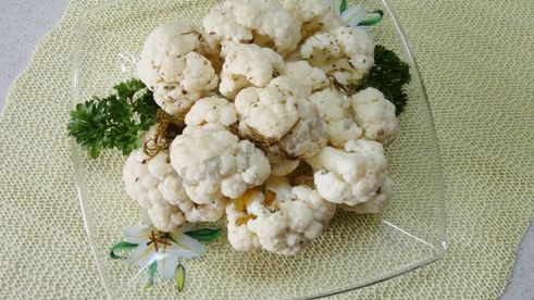 быстромаринованная цветная капуста в микроволновке