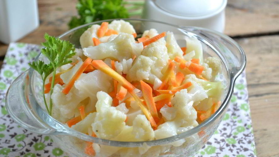 Рецепт маринованной цветной капусты с морковью